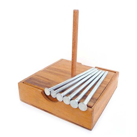 Logica Jeux Art. Clous Équilibrés - Casse-Tête en Bois Précieux - Difficulté 5/6 Incroyable - Collection Leonardo da Vinci