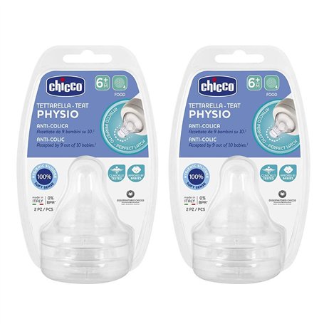 Chicco Perfect-5 Lot de 4 tétines Soft Sense en silicone Taille X Food Brei 6 mois