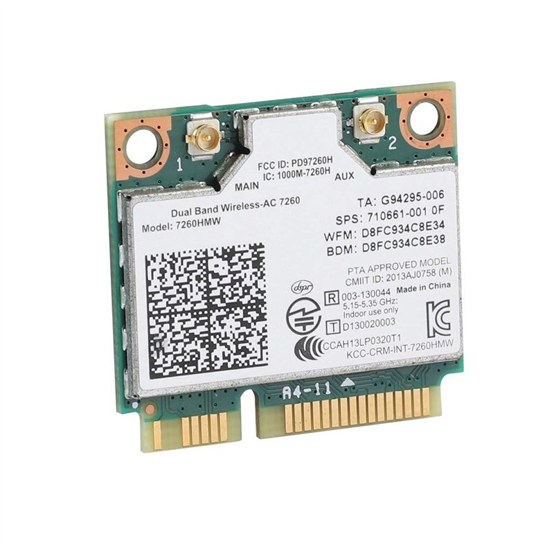 Carte sans Fil Universelle, Carte réseau sans Fil Bluetooth 2-en-1 7260HMW 7260AC, taux sans Fil 2.4G + 5G, Prend en Dell, et Le