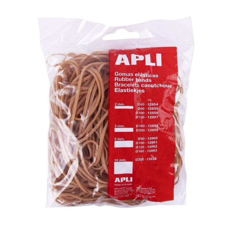 Image secondaire de Apli 18764 - Élastiques - Dimensions Ø 140 x 2 mm - Sachet de 100 g - 70% caoutchouc naturel