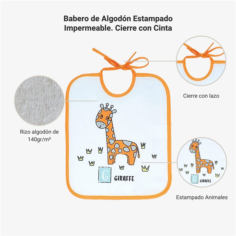 Image secondaire de Ti TIN, Lot de 7 Bavoirs Éponge Imprimé Imperméable, 23x26cm | 73% Coton - 27% Polyester - Bavoir Bébé 6 à 12 mois - Boucle Ruba