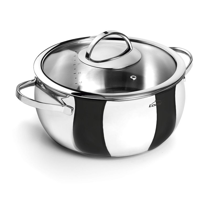 Lacor 79024 Faitout avec Couvercle 24 cm, Argenté