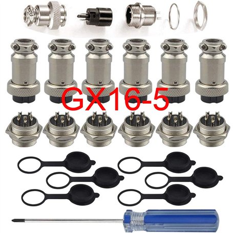 RUNCCI-YUN 6Pcs GX16-5 Broches Aviation Connecteur