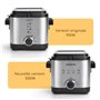 Aigostar Fries 3000041ZD - Friteuse compacte 100% sans BPA avec grande fenetre de vue et controle de la temperature. Acier inoxy
