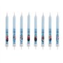 Dekora - 346174 Reine des Neiges Rozenn Lot de 8 Bougies bâtonnet Cire Bleu