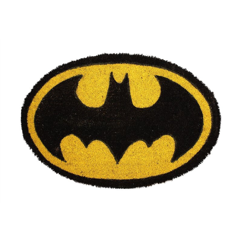 UNIVERSO DC SD Toys Paillasson d'entrée Ovale Batman en Fibre de Coco et Vinyle antidérapant Jaune et Noir 60 x 40 cm