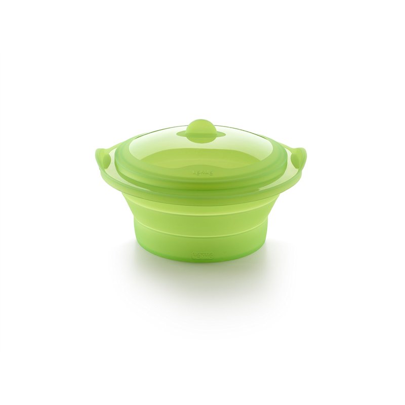 Lékué - Cuit Vapeur - Pliable - Vert - Silicone Platine 3400500