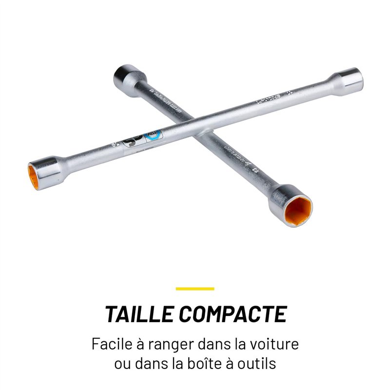 Image secondaire de Dunlop Croix Roue Voiture - Clé Démonte Roue aux Dimensions 17-19-21-23 mm - Clés en Croix pour Roues - Clé de montage - Cle Dem