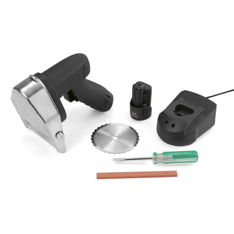 HENDI Couteau à kebab électrique sans fil, coupe réglable 0-8mm, 2600 RPM, 2 batteries 2000mAh, 80W, 60kg/h, trancheuse à viande