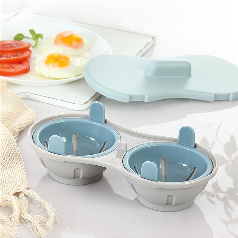 Image secondaire de Gloryit 1 pièce Cuiseur à Oeufs Double Tasse, Cuiseur à Oeufs Micro-ondes, Cuiseur à œufs pour Micro-ondes, pour préparer rapide