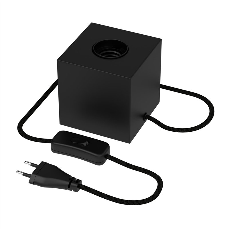 CALEX Lampe de table rectangulaire - E27 - Noir - Sans ampoule