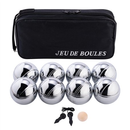 Engelhart - 010203 - Sacoche de Transport avec Jeu de 8 Boules de Pétanque - Inclut Distance-Mètre - Sacoche Pratique - Jeux Ext