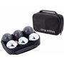 Engelhart - 010207 - Jeu de Boules 2 x 3 Noires et Grises - 74 mm - Triplette - Jeu de Petanque - 6 Boules de Pétanque