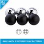 Engelhart - 010207 - Jeu de Boules 2 x 3 Noires et Grises - 74 mm - Triplette - Jeu de Petanque - 6 Boules de Pétanque, Sac en N