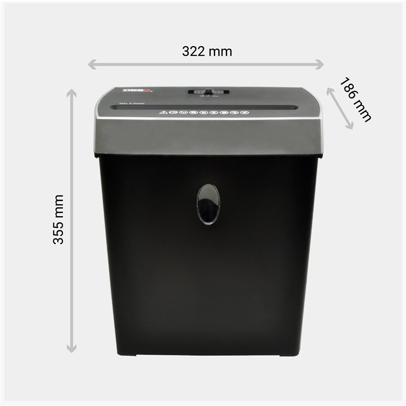 Image secondaire de DESQ Destructeur de documents 20009-8 feuilles, Déchiqueter papier et cartes de crédit en 4 x 38 mm, Coupe croisée, Noir mat, Sé