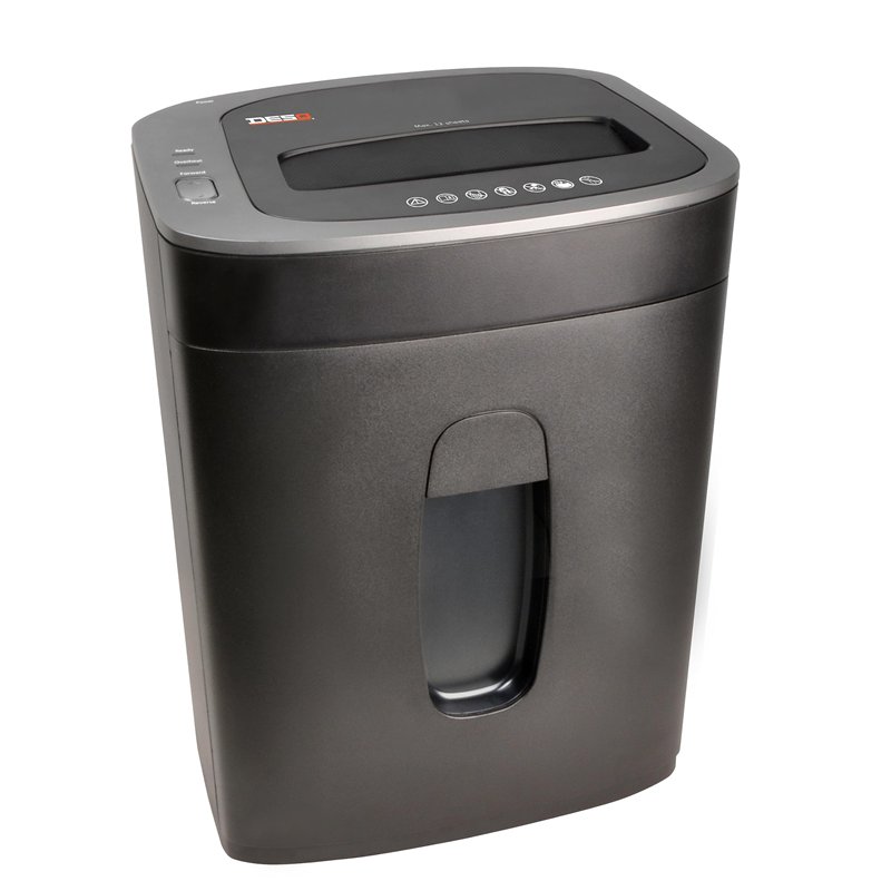 DESQ Destructeur de documents 20065-14 feuilles, Déchiqueter papier avec agrafes et cartes de crédit en 4 x 33 mm, Niveau de sécurité