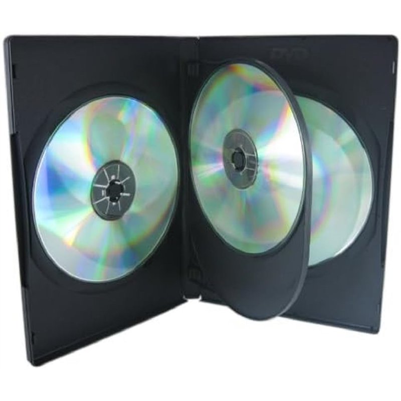 Dexlan Pack de 3 Boitier DVD pour rangement de 4 DVD Noir