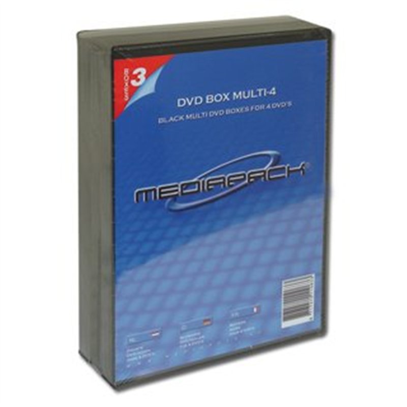 Image secondaire de Dexlan Pack de 3 Boitier DVD pour rangement de 4 DVD Noir