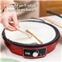 Gadgy® Crêpière Électrique 1000W – Plaque Antiadhésive Ø30 cm – Température Réglable – Râteau et Spatule Inclus – Appareil à Crê
