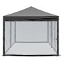 Tente de réception pliable avec parois Noir 3x6 m