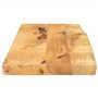 Dessus de table 90x20x2,5 cm bord vif bois massif manguier brut