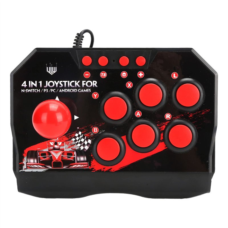Universal Arcade Fightstick, USB PC Street Fighter, Wired Arcade Joystick Accessoires de Jeux D'arcade 1 Joystick Sphérique en M