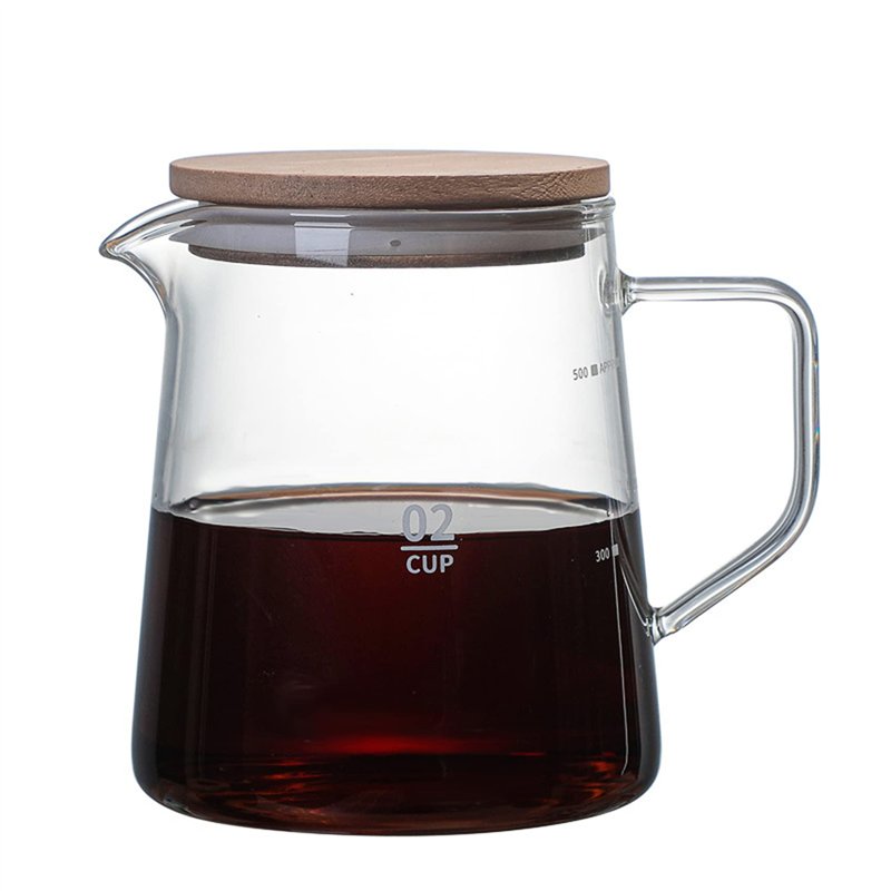 Gonnely Carafe à café en verre avec couvercle, carafe en verre isolée Carafe transparente isolée pour jus de thé et eau de café