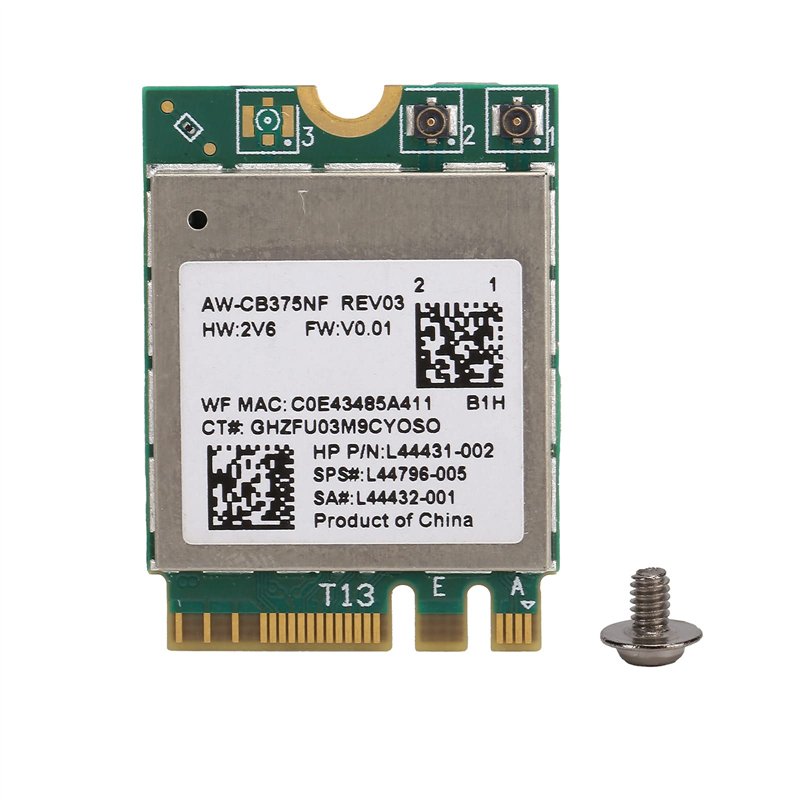 ASHATA Mini Carte WiFi, Module WiFi 2.4/5.0 GHz, Carte Réseau sans Fil Bluetooth 5.0 M.2 NGFF 802.11a/b/g/n/AC RTL8822CE, Prise 