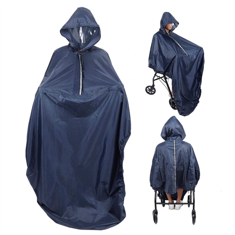 Poncho imperméable pour fauteuil roulant avec capuche ultraléger imperméable à capuche en fauteuil roulant housse de pluie imper