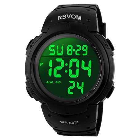 RSVOM Montres Militaire numériques de Sport étanche 5 ATM