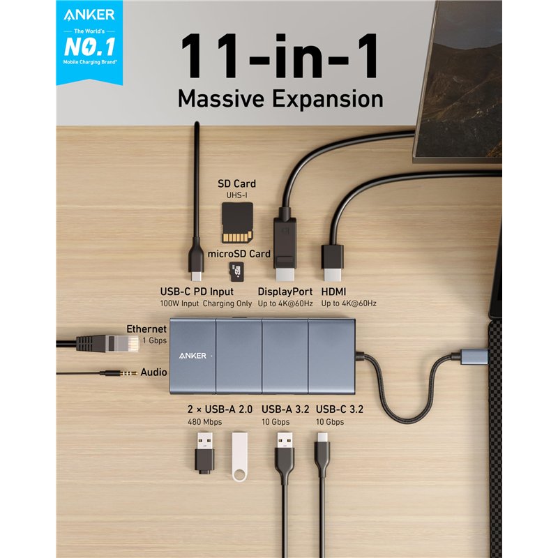 Image secondaire de Anker 565 Hub USB-C 11 en 1 Docking Station