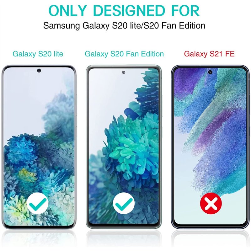 Image secondaire de LK Lot de 3 Verre Trempé Compatible avec Galaxy S20 FE 4G/5G,Protection écran pour S20 FE 4G/5G Anti-Rayure et sans Bulles,avec 