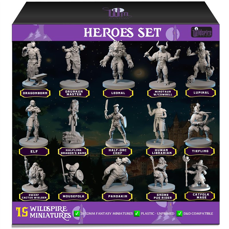 15 Figurines héros et PNJ pour Figurines DND D&D Miniatures et Donjon et Dragons Minis DND pour Jeu de rôle de Table de Jeu de r