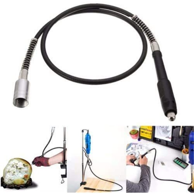 Image secondaire de Chiloskit Mandrin d'extension flexible sans clé pour meuleuse M19 x 2 mm compatible avec outil rotatif Dremel