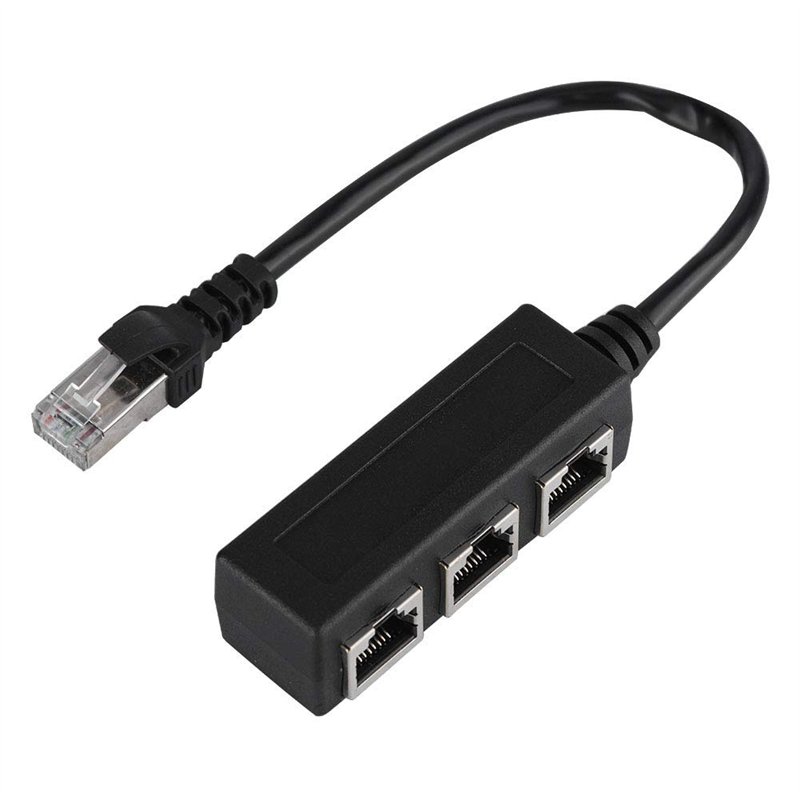 Ausla Câble d'extension Ethernet Adaptateur de Câble Répartiteur de Connecteur de Transfert de Port Mâle à 3 Femelle Réseau RJ45