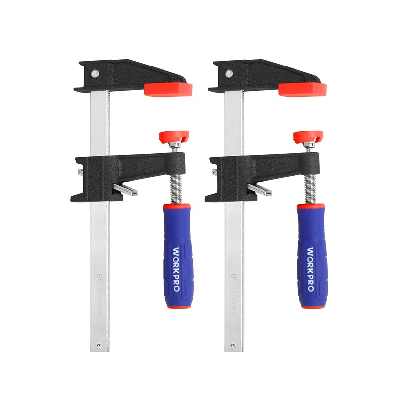 WORKPRO Jeu de Serre-joint Métallique à Libération Rapide pour une Fixation Fiable 2 Pièces, Force de Serrage Maximale de 272 kg