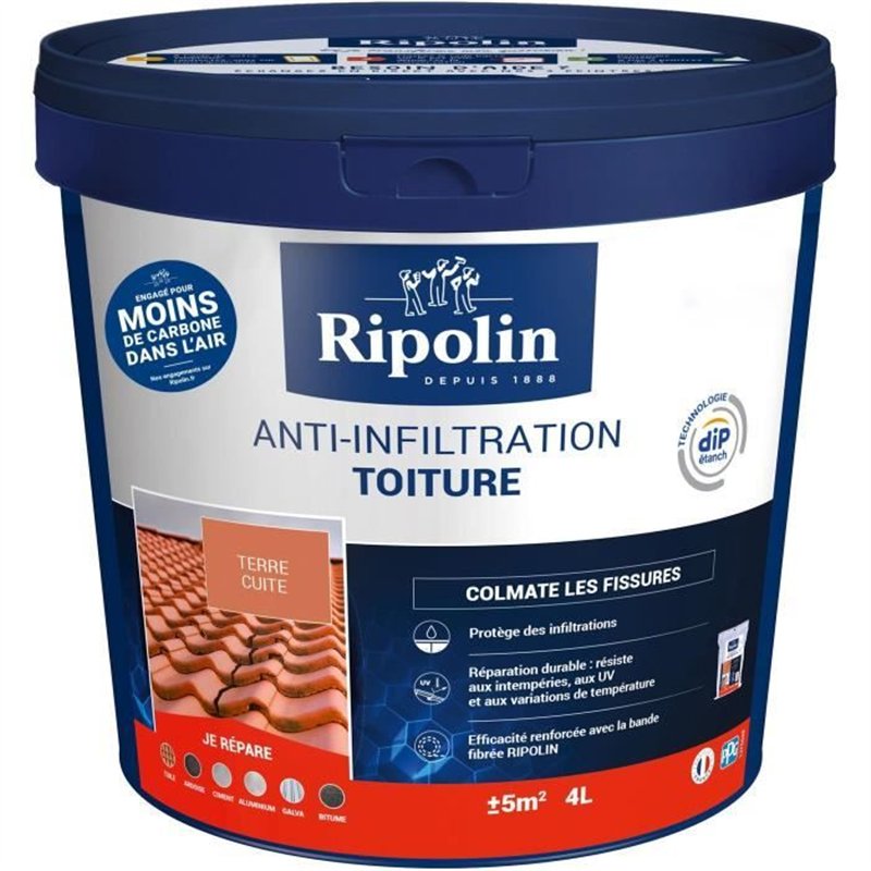 Anti-infiltrations toiture terre cuite - RIPOLIN - 4 L