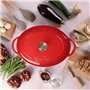 Cocotte - MENASTYL - 6020103 - Ovale - En fonte acier émaillé - Rouge - 9 litres