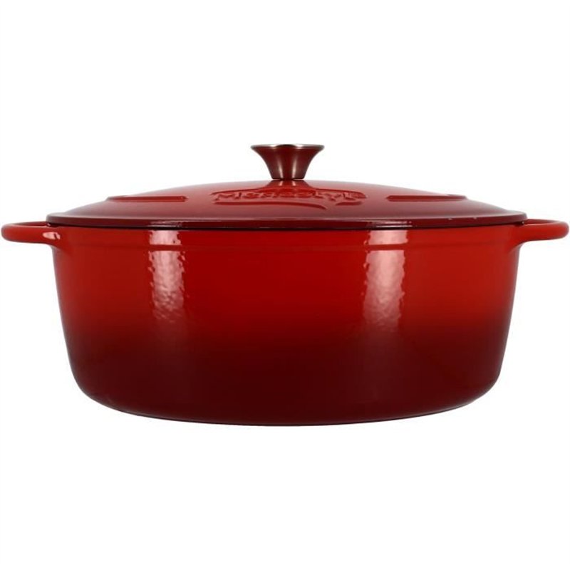 Cocotte - MENASTYL - 6020105 - Ronde - En fonte acier émaillé - Rouge - 7 litres