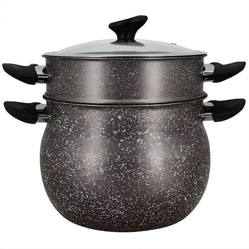 Couscoussier - MENASTYL - 6020033 - En aluminium effet marbre - 9 litres - Tous feux dont induction