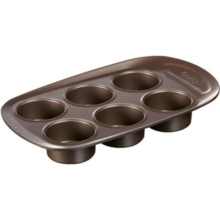 Moule a muffin - PYREX - 1452001 - Rond - Acier carbone - Antiadhésif - 6 cavités