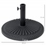 Outsunny Pied de Parasol Base de lestage Parasol Rond Ciment HDPE Motif Rosace Ø 49 cm Poids Net 14 Kg Noir