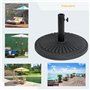 Outsunny Pied de Parasol Base de lestage Parasol Rond Ciment HDPE Motif Rosace Ø 49 cm Poids Net 14 Kg Noir