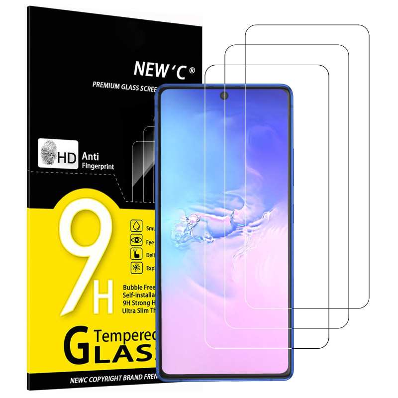 NEW'C Lot de 3, Verre Trempé pour Samsung Galaxy S10 Lite, Film Protection écran efficace contre les Rayures - sans Bulles - Ult