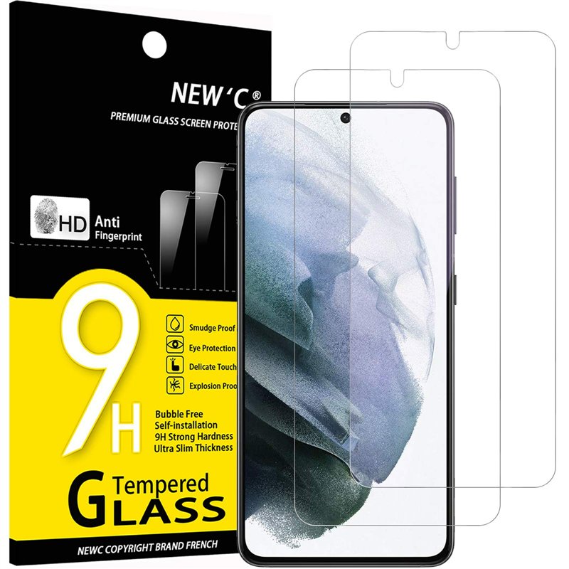 NEW'C Lot de 2, Verre Trempé pour Samsung Galaxy S21 Plus / S21 + 5G (6.7), Film Protection écran Efficace Contre Les Rayures - U