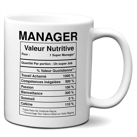 L'Esprit Des Anges Tasse-Mug Collègue-Manager Valeur Nutritive - Idée Cadeau Patron Travail Nouveau Job