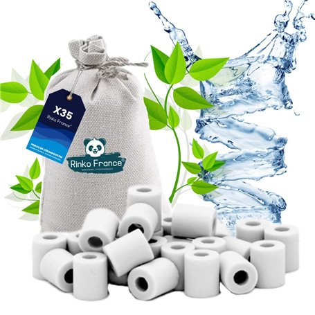Rinko France |35 Perles de Céramique Pour Filtrer l’Eau du Robinet - Anti Calcaires - élimine Le Mauvais Gout - Ideal Pour Caraf