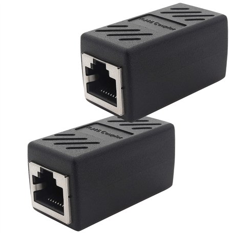 1aTTack.de Cat.6A Câble réseau Connecteur de câble Adaptateur RJ45 Compatible avec Cat5 Cat6 Cat7 Cat8 2 pièces