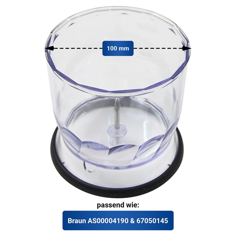 Image secondaire de VIOKS Hachoir de rechange pour Braun 67050145 - Embout pour mixeur plongeant 350 ml - Bol hachoir électrique - Accessoire blende