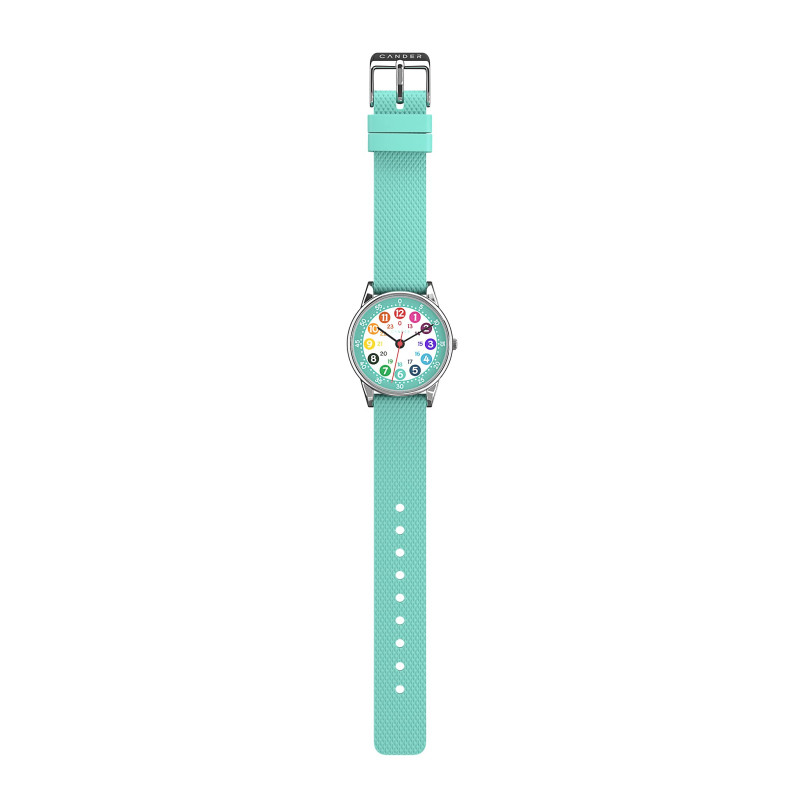 Image secondaire de Cander Berlin MNA 1330 T Montre d'apprentissage analogique étanche pour enfant garçon et fille Turquoise, Rose, bracelet